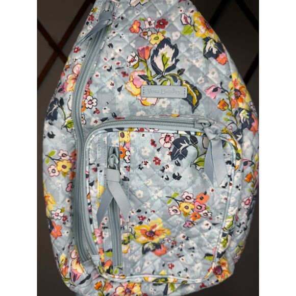 NWOT Vera Bradley Cotton Sling Backpack, Retired Floating Garden Floral Preppy - Picture 4 of 8